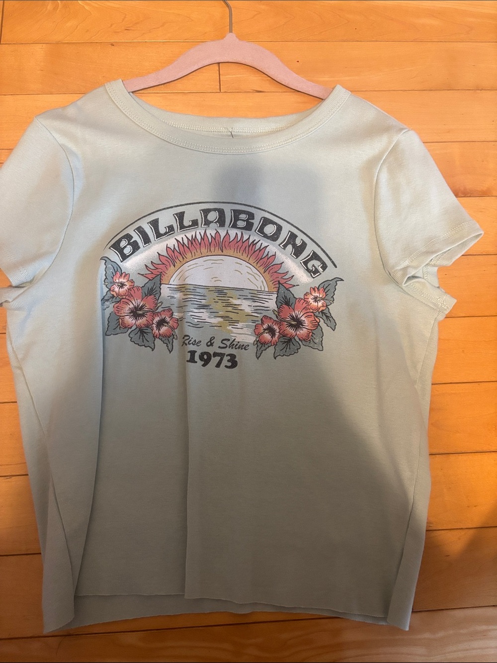 Billabong Pale Blue Sunset Floral Graphic Tee